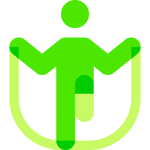 person in green jumping rope