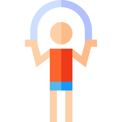 athlete in orange shirt jumping rope